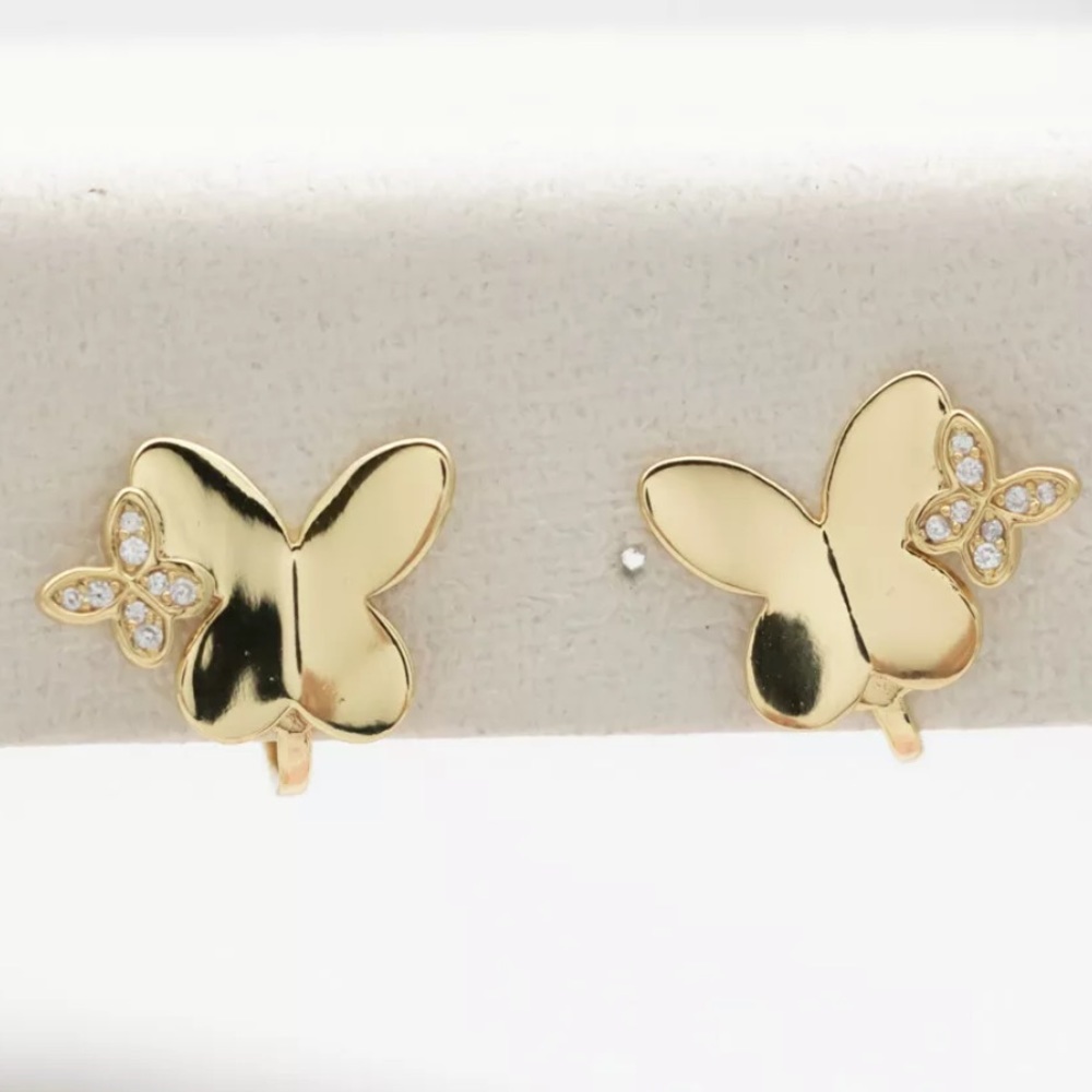 Kate Spade ♠️ NWT Gold Butterfly Clio On Earrings - Picture 2 of 6